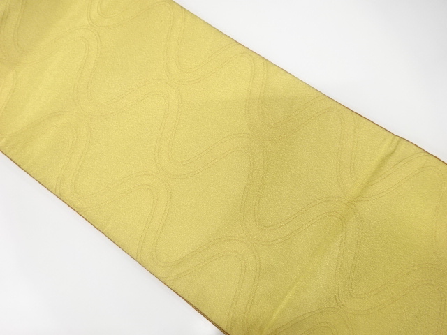 JAPANESE KIMONO / ANTIQUE FUKURO OBI / SILK / REVERSIBLE / TSUZURE / WOVEN ABSTRACT TATEWAKU PATTERN